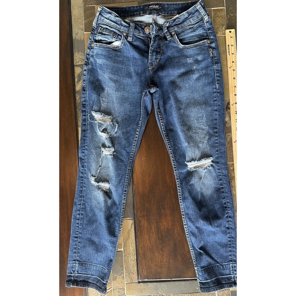 Silver Jeans Women’s Sam‎ Destroyed Skinny Size 25X27 - Picture 1 of 6